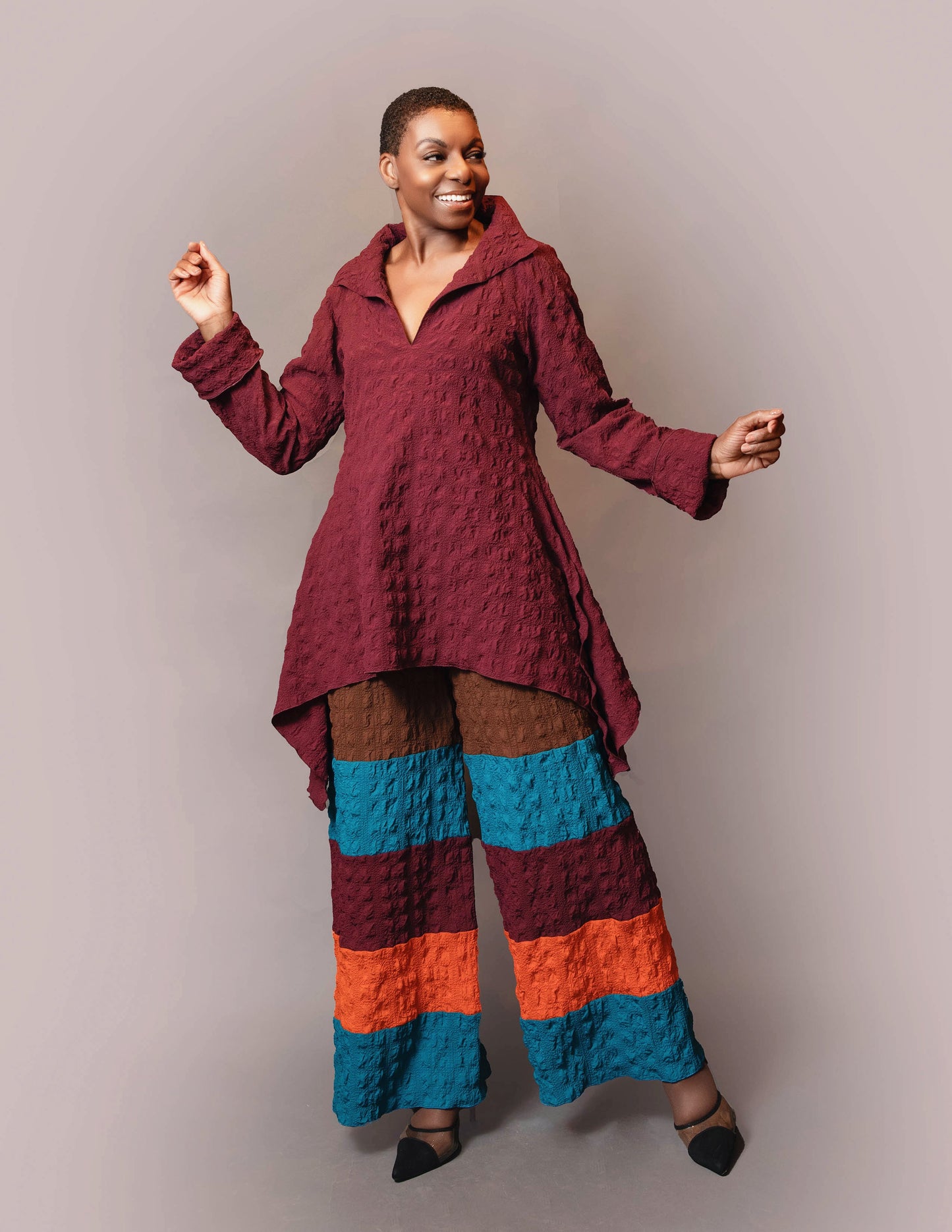 Slit neck drop side tunic