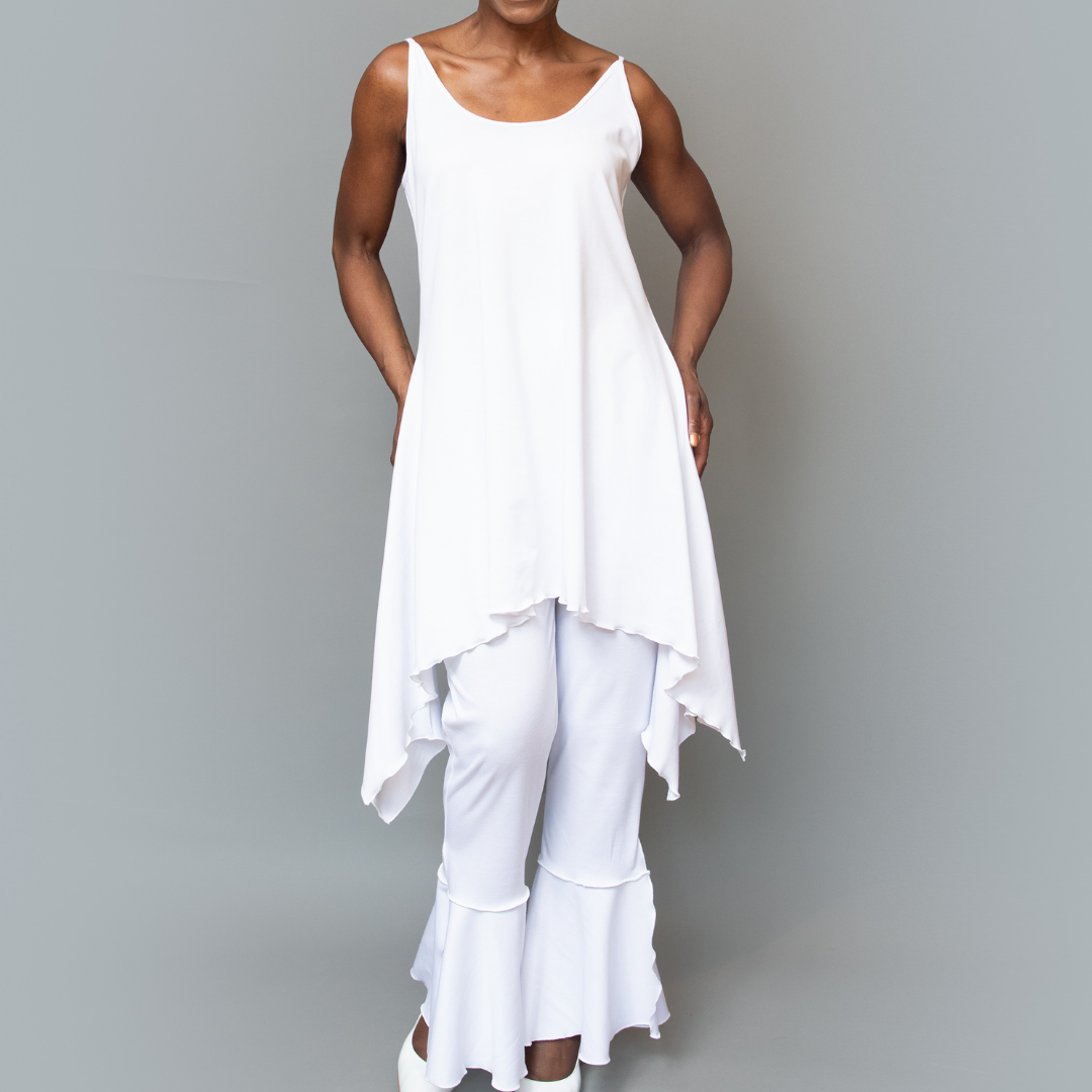 Sleeveless tie shoulder knit tunic
