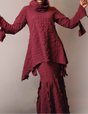 Turtle neck asymmetric hem tunic