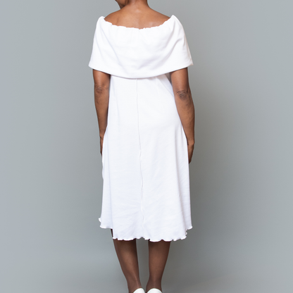 Band shoulder A-line knit dress