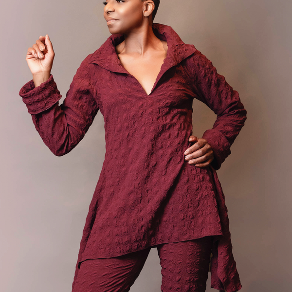 Slit neck drop side tunic