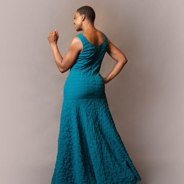 Drop waist long circle hem dress