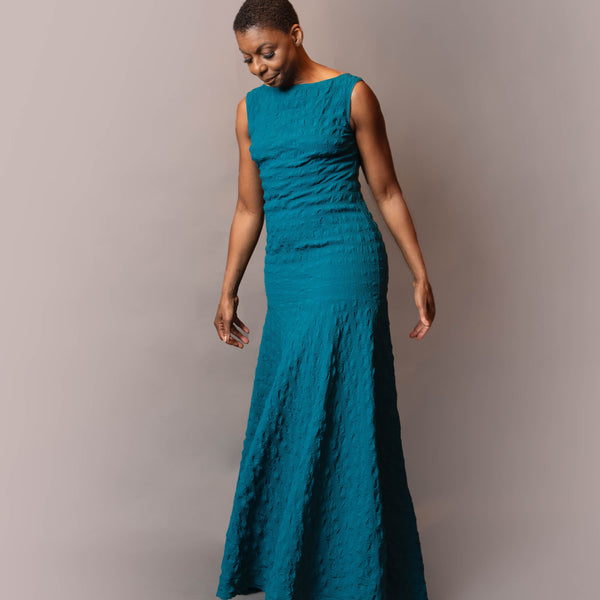Drop waist long circle hem dress