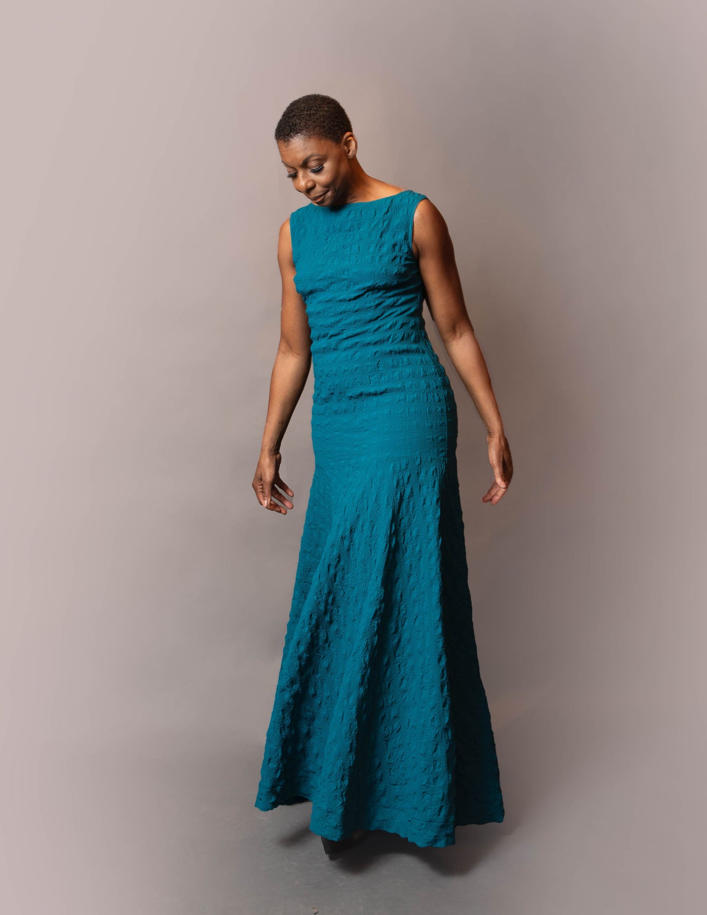 Drop waist long circle hem dress