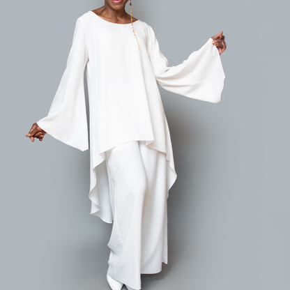 High-low bell sleeve top