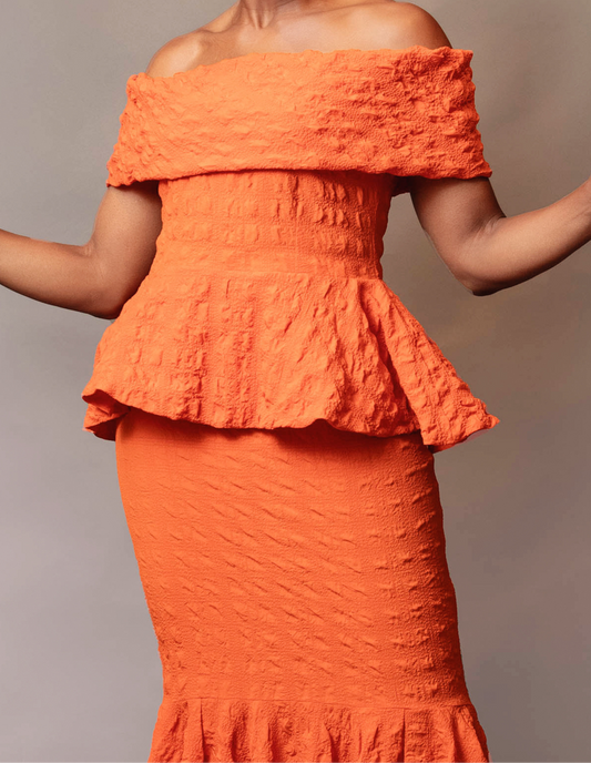 Band shoulder peplum top