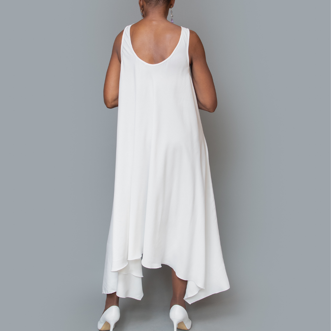Sleeveless asymmetric dress
