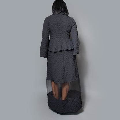 Long A-Line sheer detail skirt