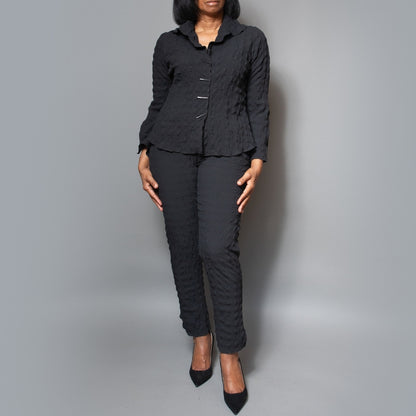 Long sleeve button front top