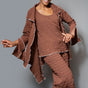 Drape side overlock jacket