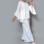 Wide leg pull-on knit pant