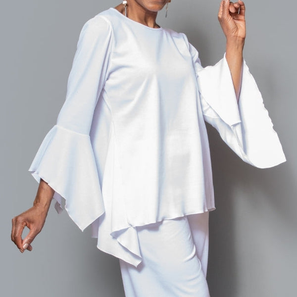 Asymmetric hem knit top