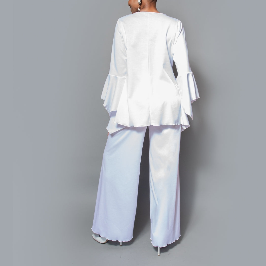 Asymmetric hem knit top
