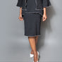 Overlock slit back skirt