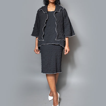 Cropped overlock sleeve detail jacket