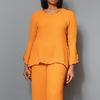 High-low textured top