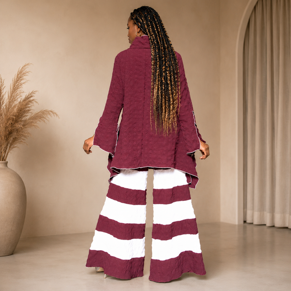 Color block brown bordeaux pants