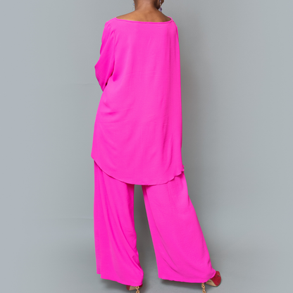 High-low fan sleeve top