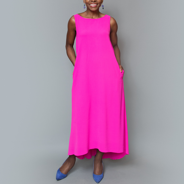 High-low v-back dress