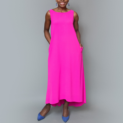 High-low v-back dress