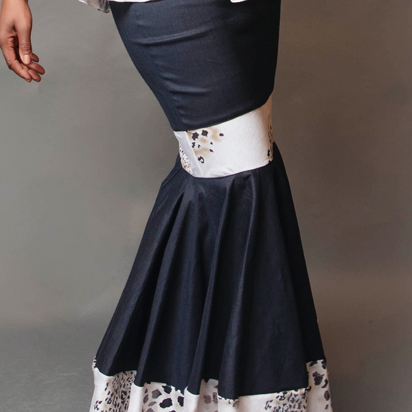 Contrast peplum skirt