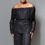 Band shoulder sequin detail long sleeve top