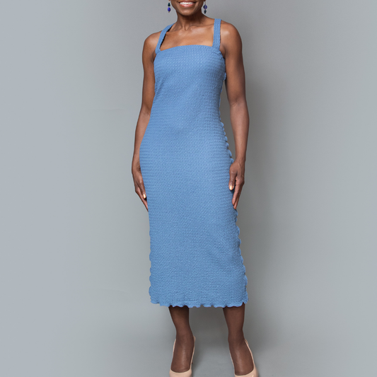 Strap shoulder elastic tube pencil dress