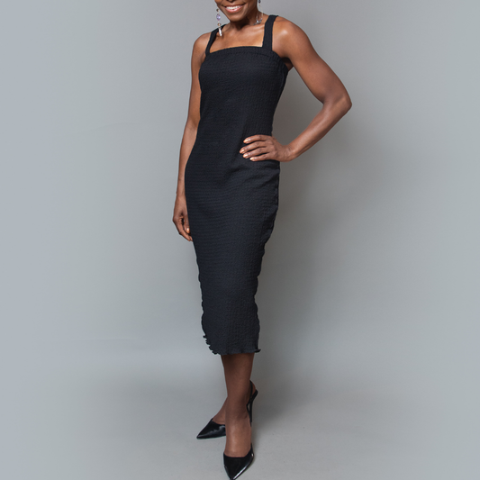 Strap shoulder elastic tube pencil dress