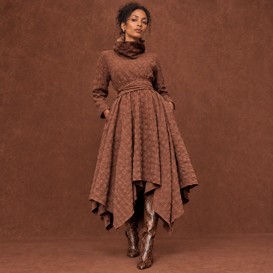Handkerchief hem turtle slit sleeve pockets