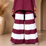 Color block brown bordeaux pants