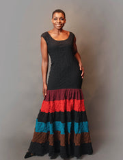 Drop waist color block dress