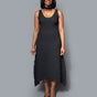 Sleeveless drape slit side dress