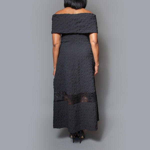 Band shoulder lace detail dress