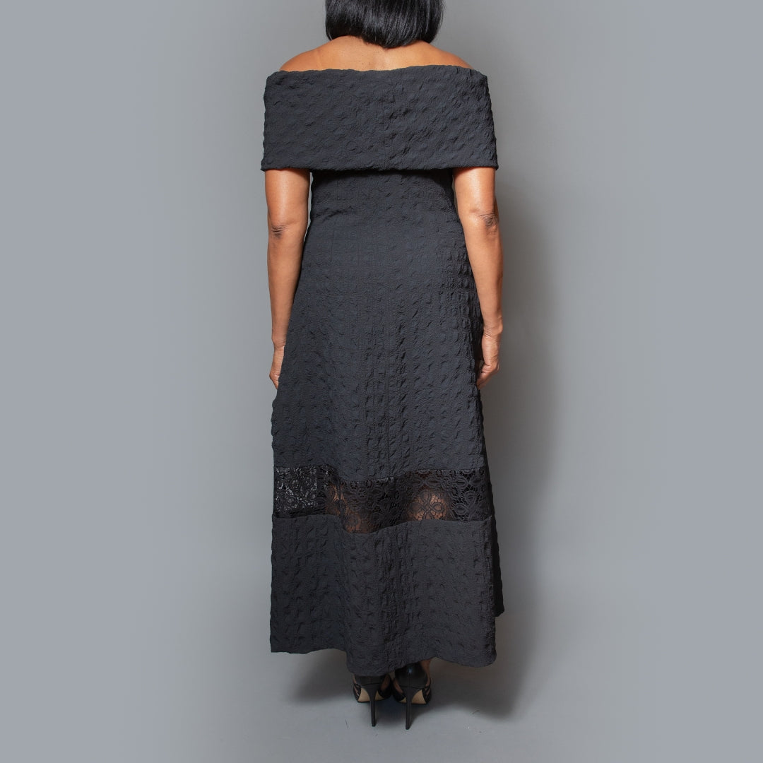 Band shoulder lace detail dress