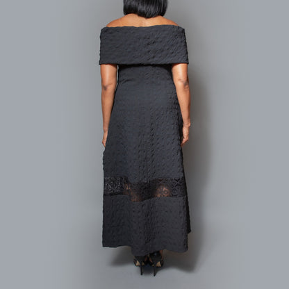 Band shoulder lace detail dress