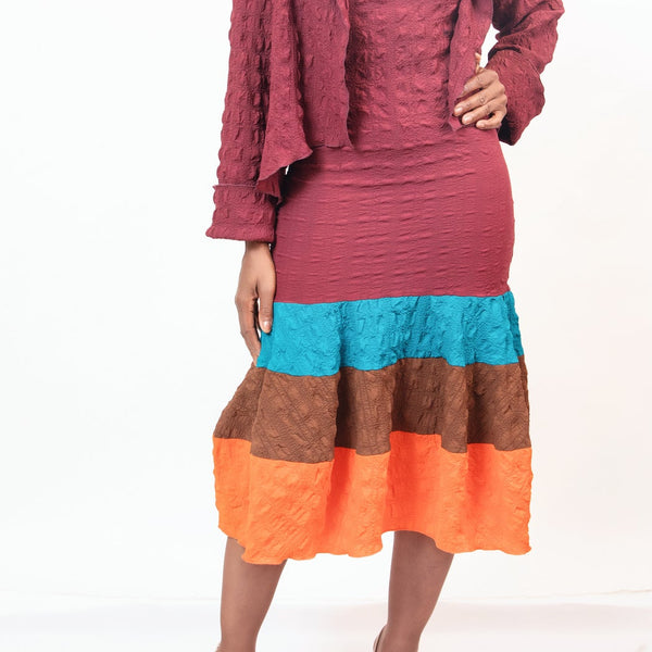 Tricolor tulip dress