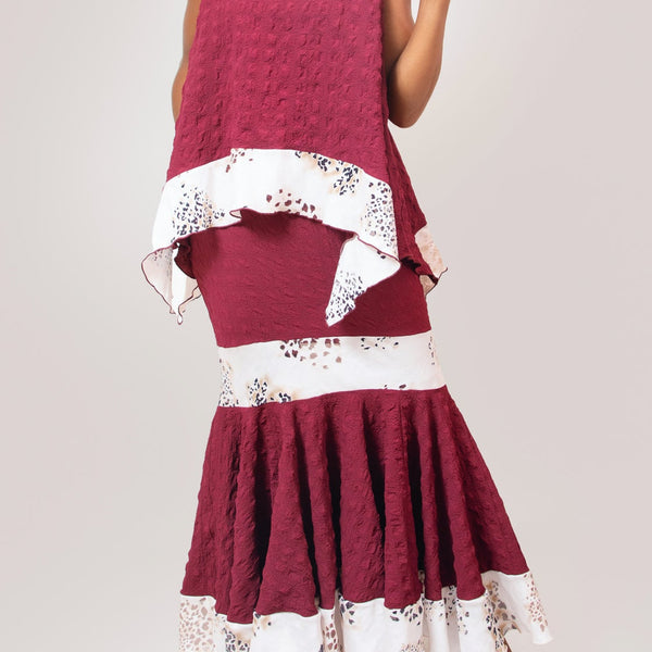 Contrast peplum skirt