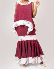 Contrast peplum skirt