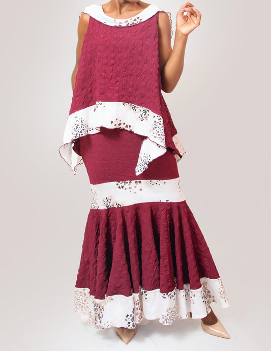Contrast peplum skirt