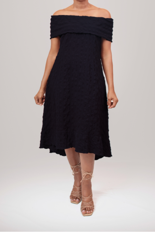 Band shoulder with 1 layered hem dress