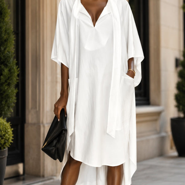 Over sized tunic cotton dress high