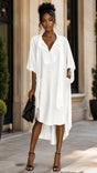 Over sized tunic cotton dress high