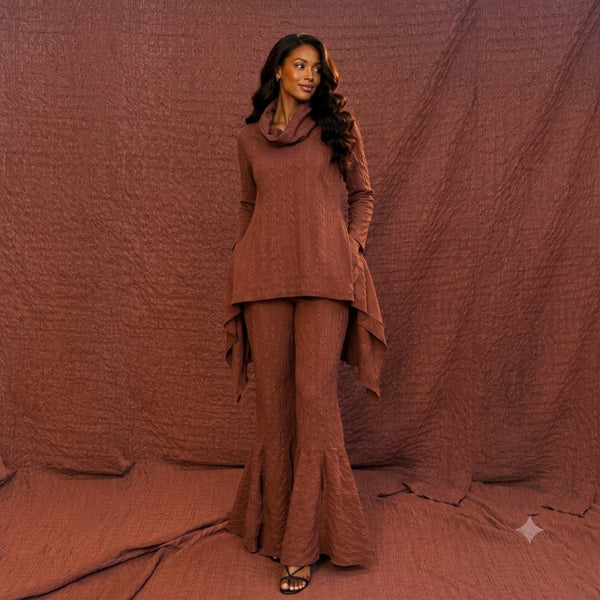 Soft turtle drape side slit tunic