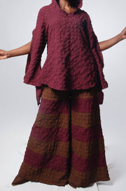 Mini hood slit sleeve asymmetric top
